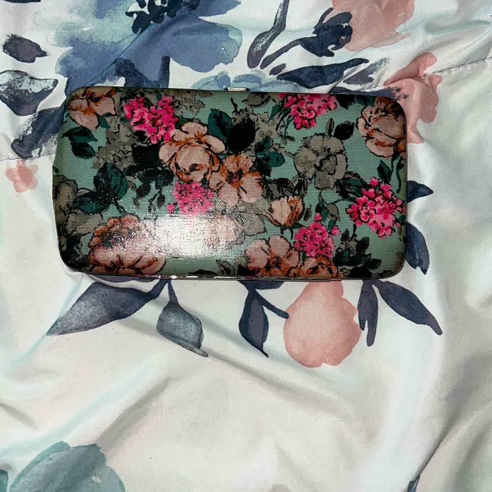 Multi color floral wallet